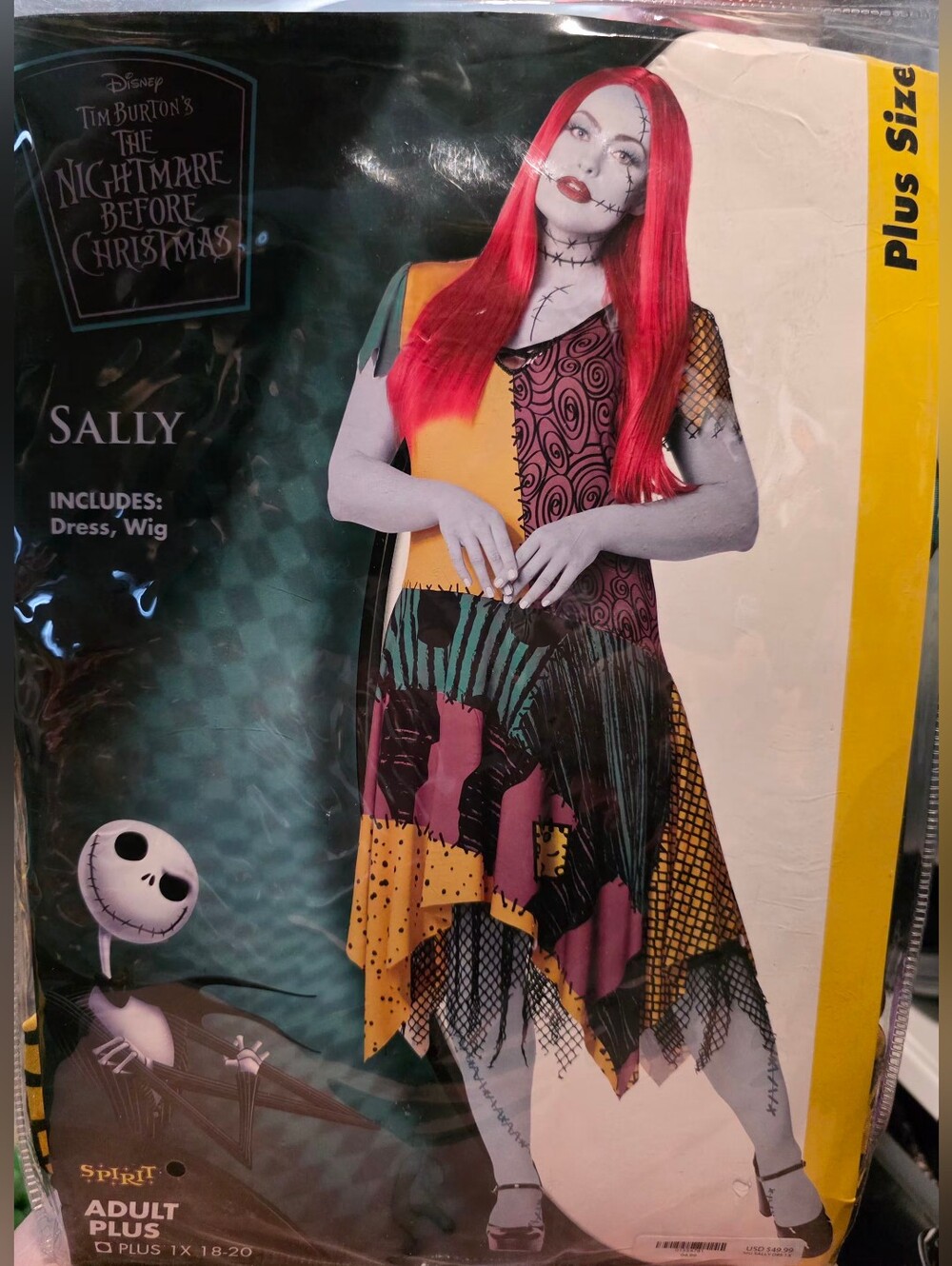 NWT Nightmare Before Christmas Sally Costume And Wig.
